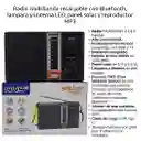 Radio Recargable Con Bluetooth, Lampara Y Linterna Led, Panel Solar Y Reproductor Mp3