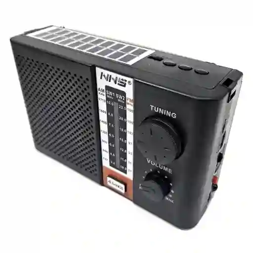 Radio Recargable Con Bluetooth, Lampara Y Linterna Led, Panel Solar Y Reproductor Mp3
