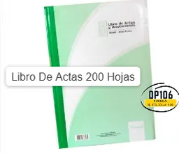 Libro De Actas 200 Hojas - 400 Folios Libro Actas Y Anotaciones