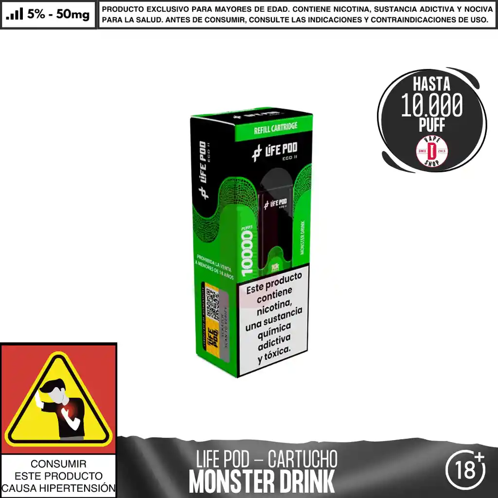 Monster Drink - Life Pod - Eco Ii Pod 10.000 Aspiraciones