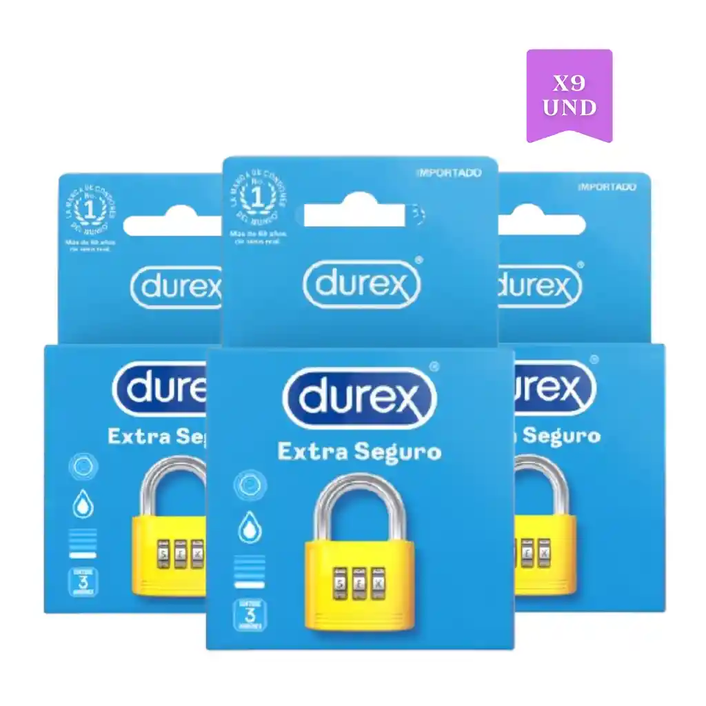 Combo Condones Extra Seguro X 9