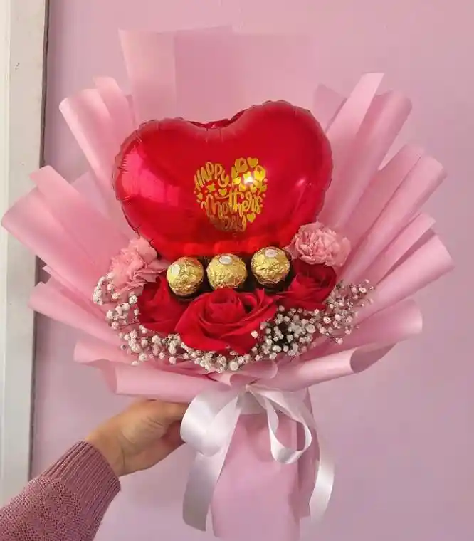 Ramo De Flores Con Chocolates - Regalo Para Mujer