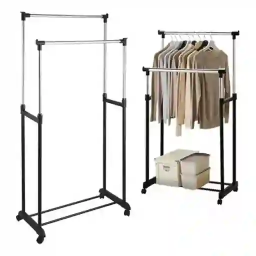 Tendedero De Ropa Doble Organizador Metálico Perchero