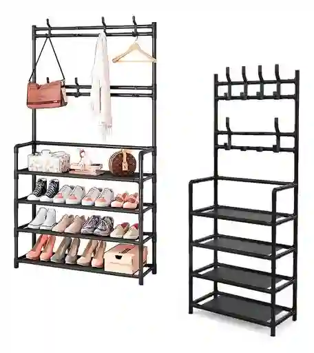 Organizador Multifuncional Rack Zapatero Perchero 4 Niveles