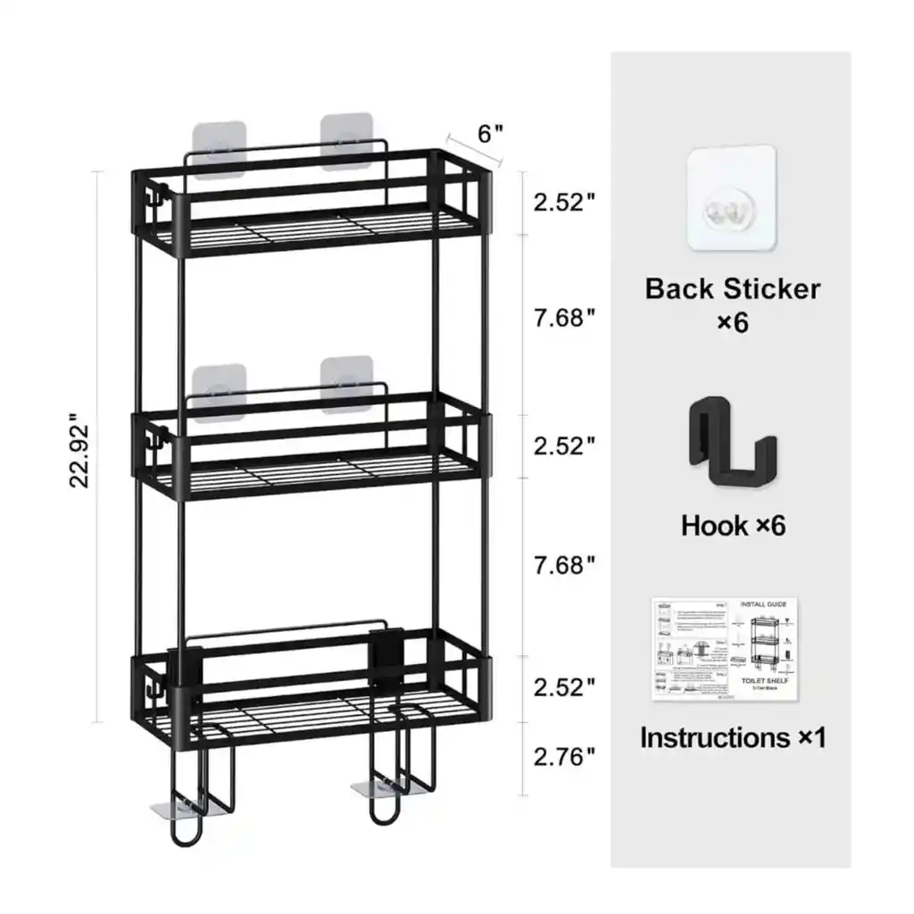 Organizador De Almacenamiento De Baño 3 Niveles Metálico