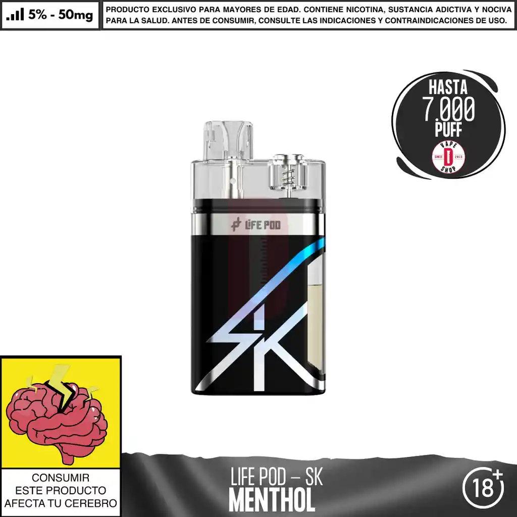 Menthol - Life Pod - Eco Sk 7.000 Aspiraciones
