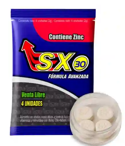 Sex30 Potencializador Para Hombres X 4 Tabletas