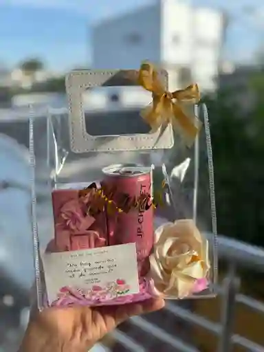 Bolso Con Champaña Y Rosas Eterna