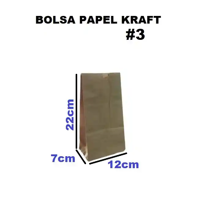 Bolsa De Papel Kraft 3 Libra X 100und