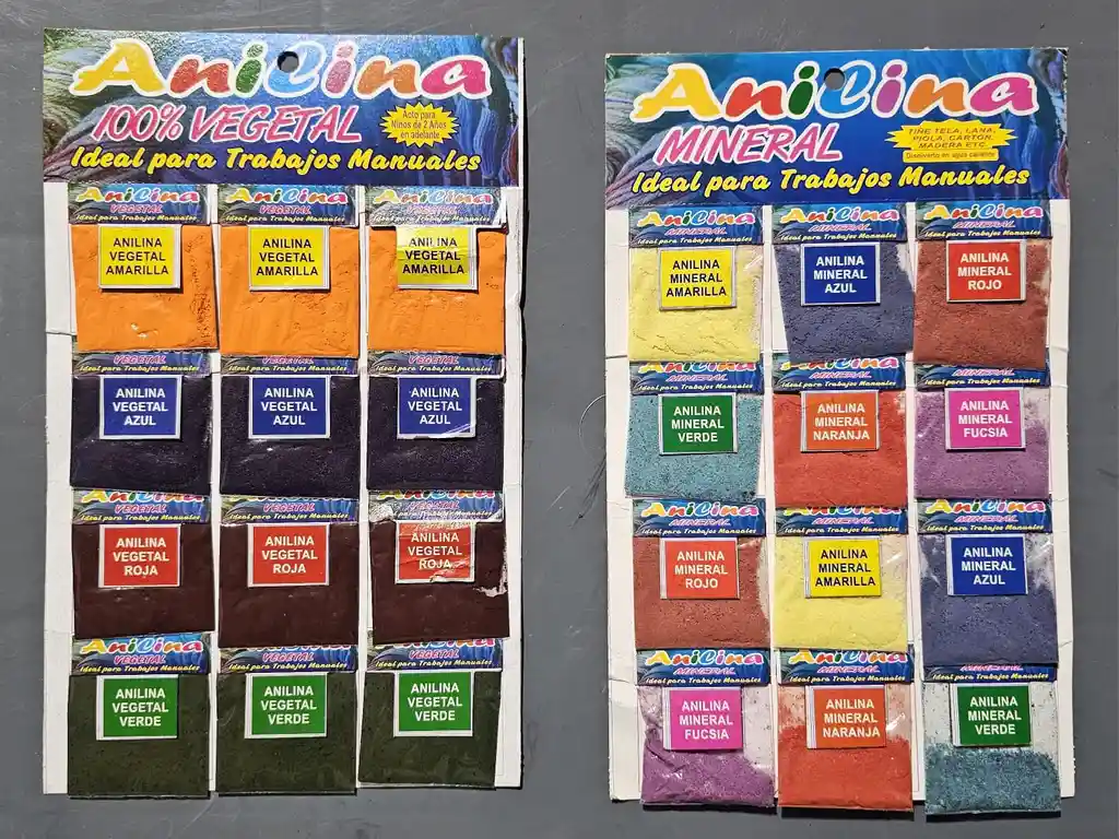 Anicilina Pintura Tiñe Tela Lana Carton Madera Mineral Y Vegetal Ideal Para Trbajos Manuales Disolver En Agua Caliente Tonos Tierra Y Multicolor