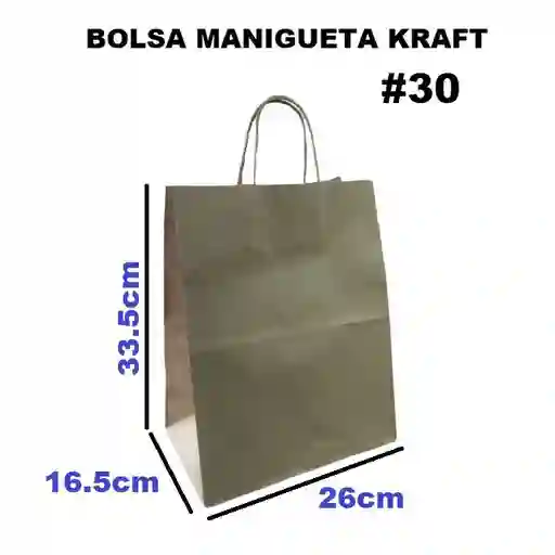 Bolsa Papel Kraft Manigueta 30 Libra X 1und