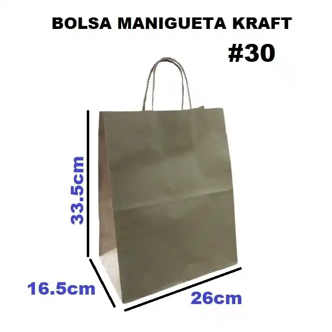 Bolsa Papel Kraft Manigueta 30 Libra X 1und
