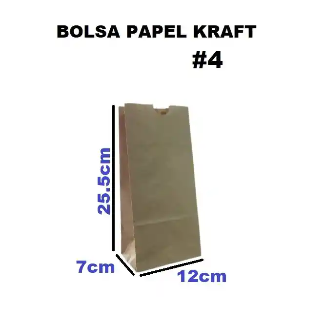 Bolsa De Papel Kraft 4 Libra X 100und