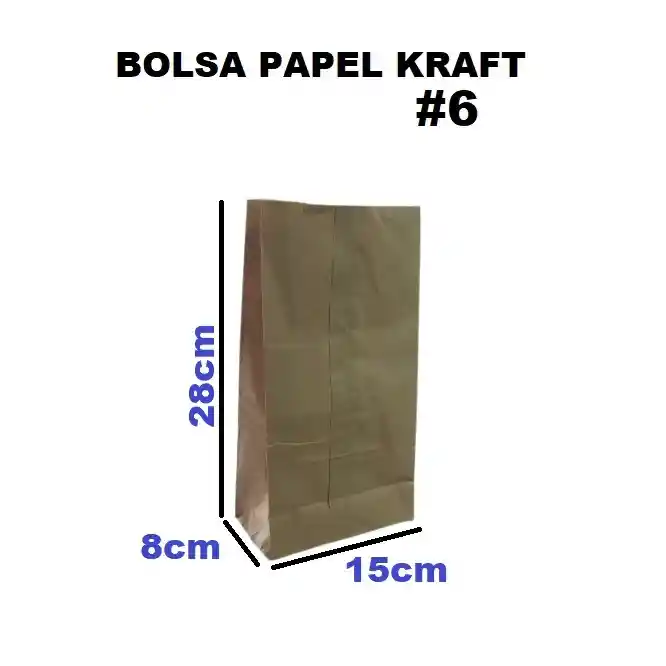 Bolsa De Papel Kraft 6 Libra X 100und