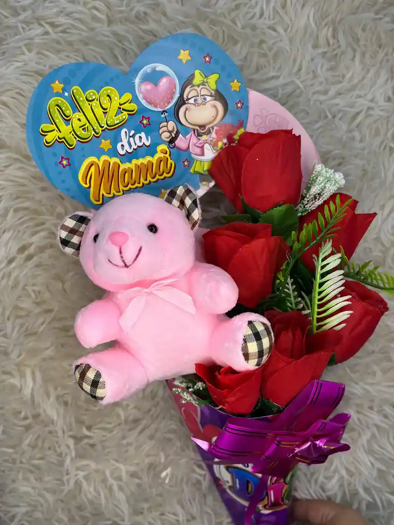 Cono De Rosas Muñeco Para El Dia De La Madre