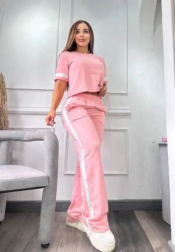 	 Conjunto Deportivo En Tela Burda Talla Unica - Rosa / Talla Única