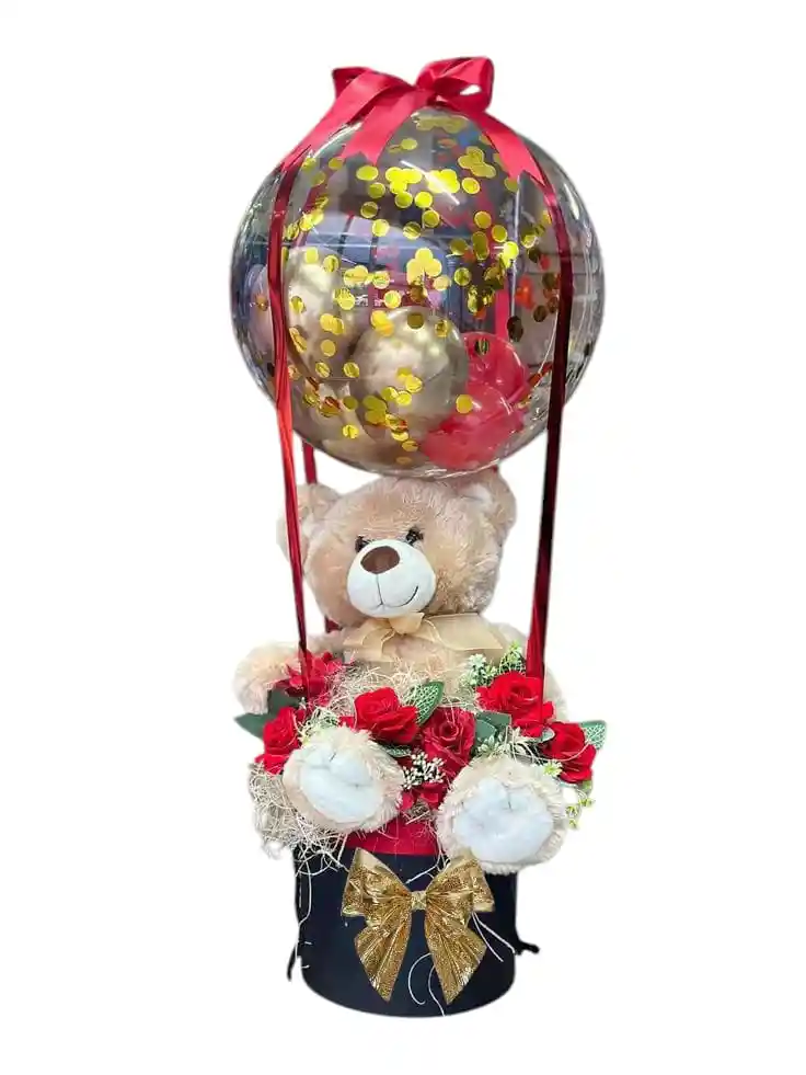 Oso De Peluche Mas Rosas Madres Aniversario O Cumpleaños