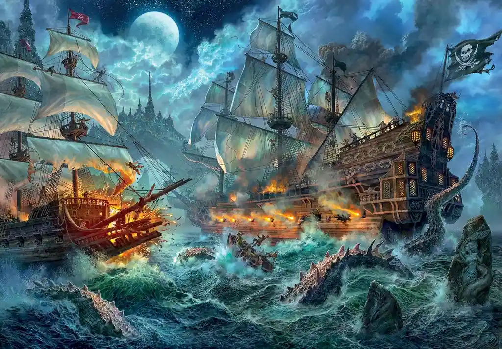 Rompecabezas 6000 Piezas Batalla Naval Fantasía Clementoni