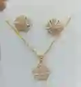 Set De Joyería Flor Cristal En Rodio – Edición De Regalo