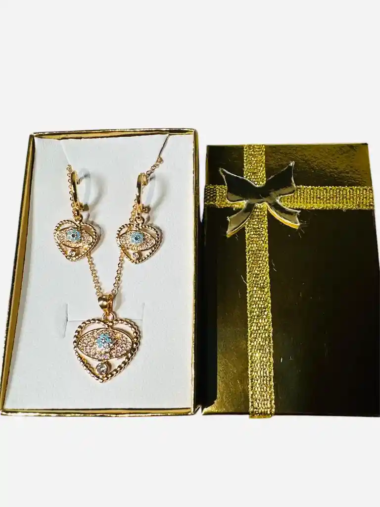 Set De Joyería Corazón Con Ojo Turco Regalo Para Mamá, Feliz Dia Mama, Para Madre