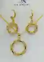 Set De Joyería Círculo De Cristales – Elegancia Que Brilla