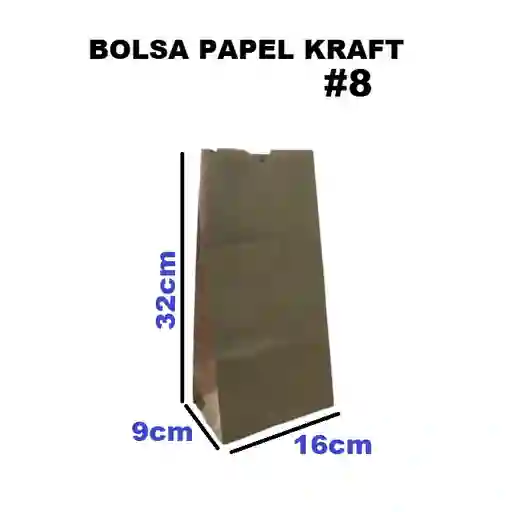 Bolsa De Papel Kraft 8 Libra X 100und
