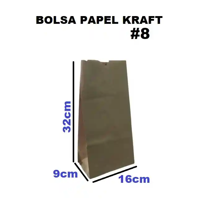 Bolsa De Papel Kraft 8 Libra X 100und