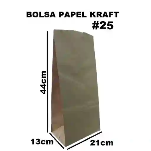 Bolsa De Papel Kraft 25 Libra X 100und