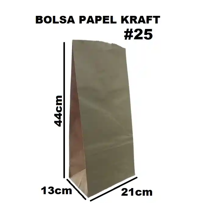 Bolsa De Papel Kraft 25 Libra X 100und