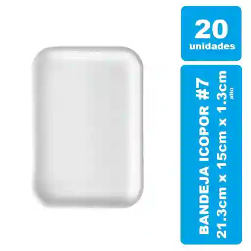 Bandeja Icopor #7 Blanca X 20und