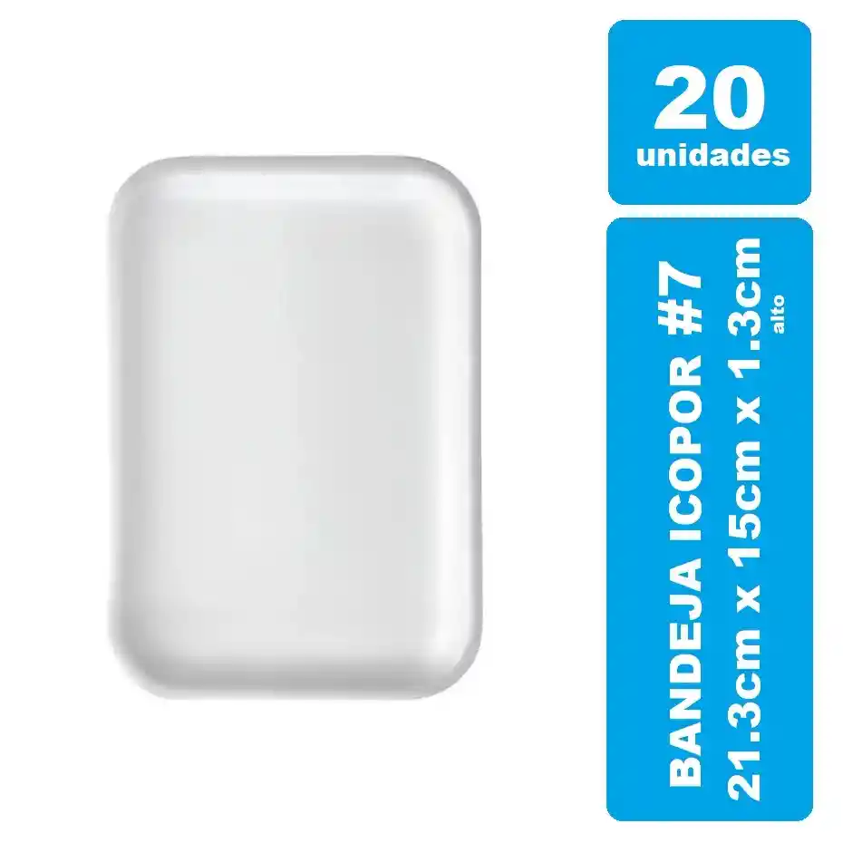 Bandeja Icopor #7 Blanca X 20und