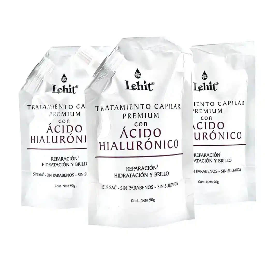 Tratamiento Capilar Premium Con Acido Hialuronico X90 Gr Doypack Lehit