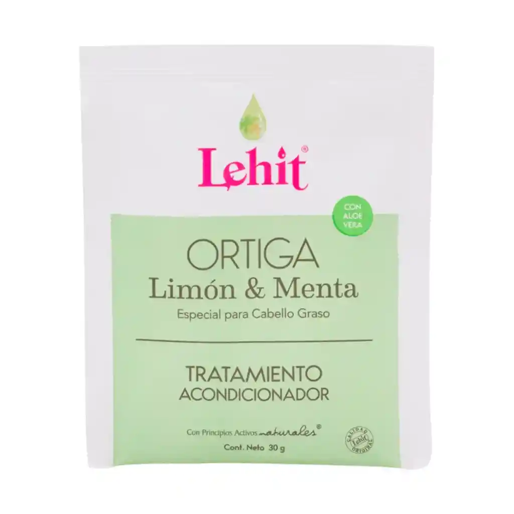 Tratamiento Acondicionador Ortiga Limon Menta & Aloe Vera X30 Gr Sachet Lehit