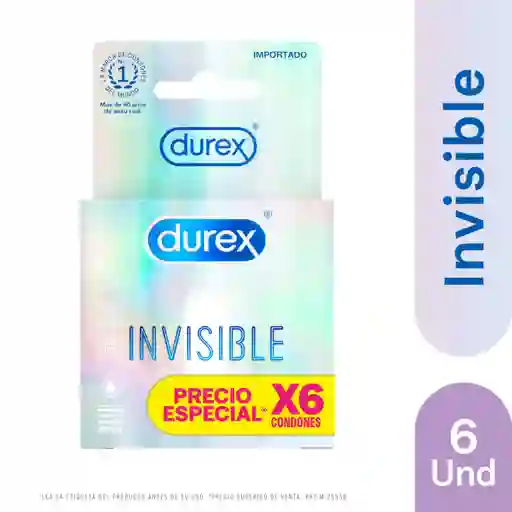 Condones Durex Invisible X6 Unidades
