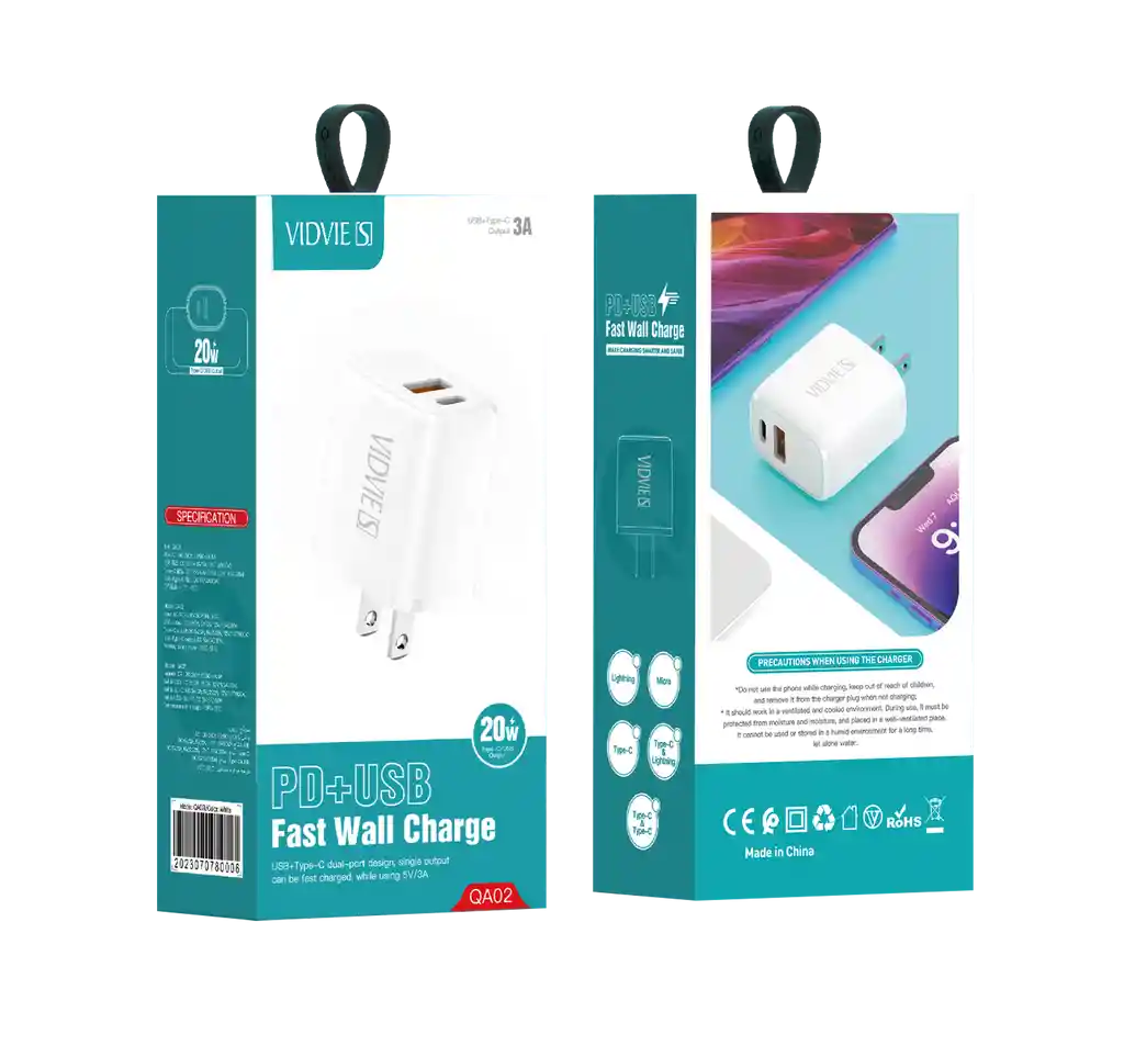 Cargador Para Android Usb Tipo C Carga Rápida 20w