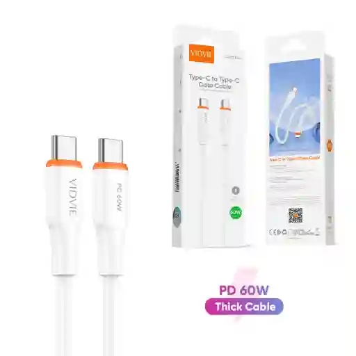 Cable De Datos Carga Rápida Tipo C A Tipo C Blanco