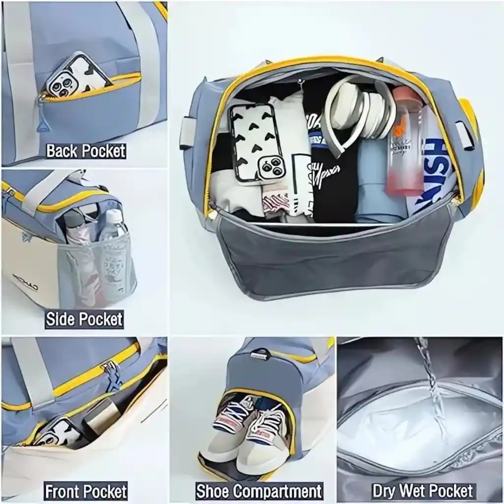 Maleta Bolso Deportivo Compartimiento Para Yoga Viaje Gym