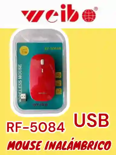 Mouse Inalámbrico Con Receptor Usb Rojo Weibo 5084b