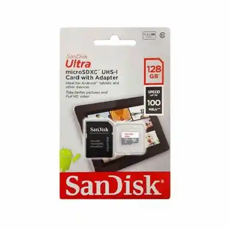 Memoria Micro Sd Sandisk 128gb Ultra Clase10 100 Mb/s Sandisk Ultra Rapida