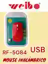 Mouse Inalámbrico Con Receptor Usb Rojo Weibo 5084b