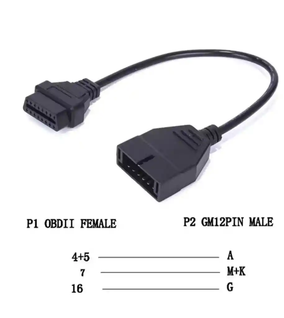 Cable Conector De 12 Pines A Obd2 Scanner Daewoo Gm