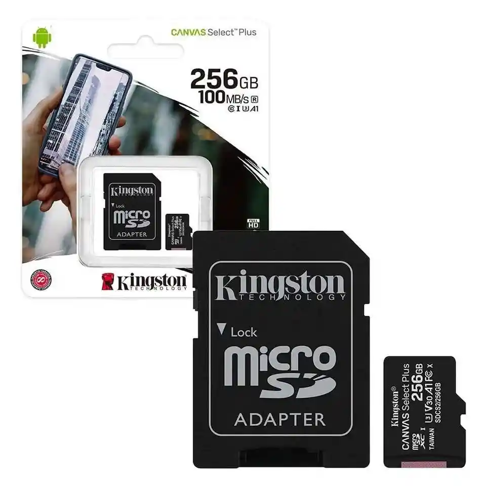 Memoria Micro Sd 256gb Kingston Sdhc A1 Clase 10 100 Mb/svideo Hd, Original
