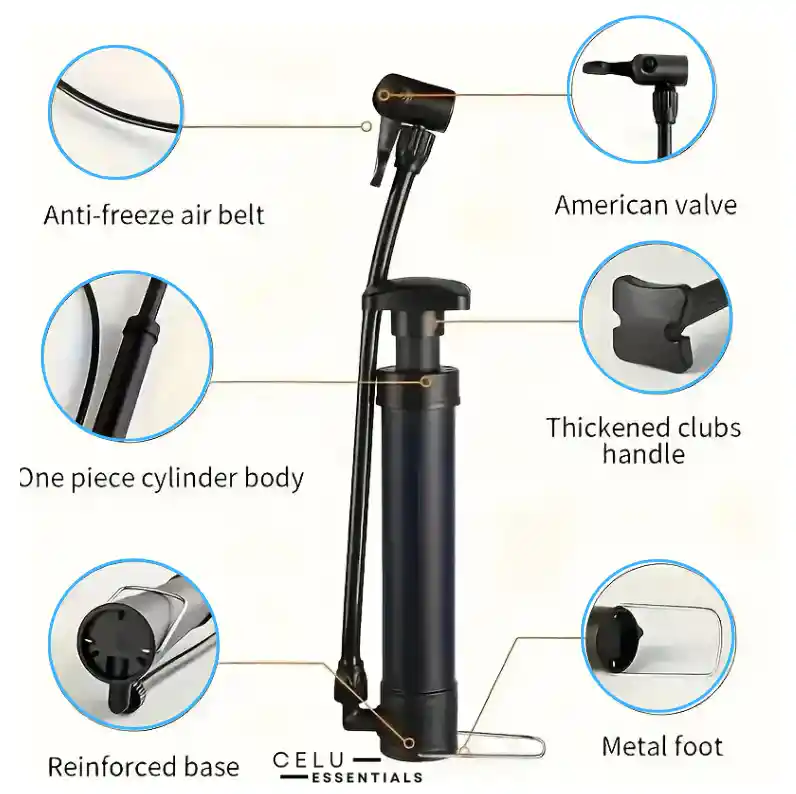 Bomba De Bicicleta Manual Portátil