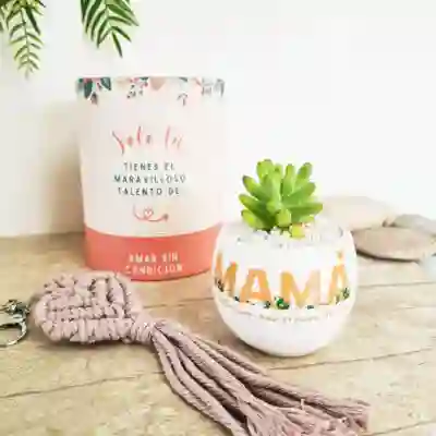 Regalo Mamá + Llavero Macramé