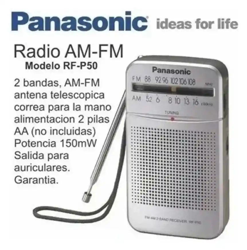 Radio Panasonic P50df Am/fm Color Gris Bateria