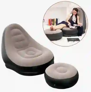 Silla Inflable Portatil Con Reposapies
