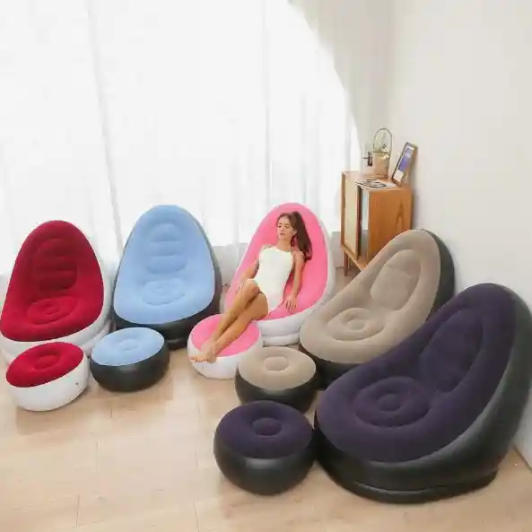 Silla Inflable Portatil Con Reposapies