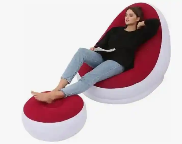 Silla Inflable Portatil Con Reposapies