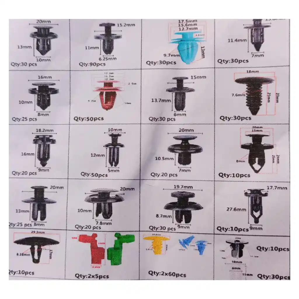 Kit Clips De Sujeccion Para Carroceria Retencion X 680 Pcs