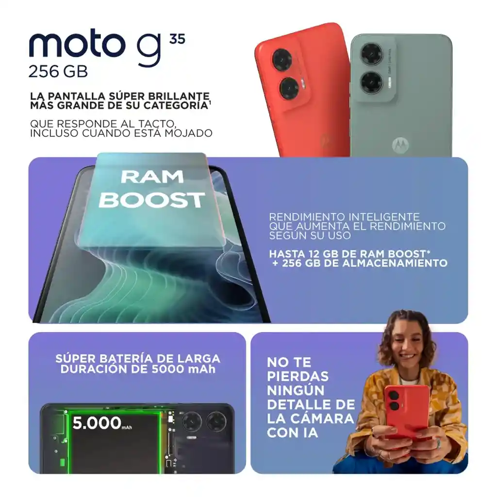 Celular Motorola Moto G35 5g Dual Sim 256gb /4gb 6.7'' Gris